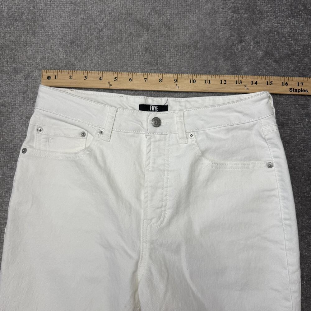 Frye Jeans Womens 4/27 White Straight Leg Stretch Denim Pants High Rise Casual - Picture 6 of 12
